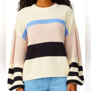 Sanctuary Crewneck  Multi Striped Sweater Size Lg  Long Sleeves Great Condition